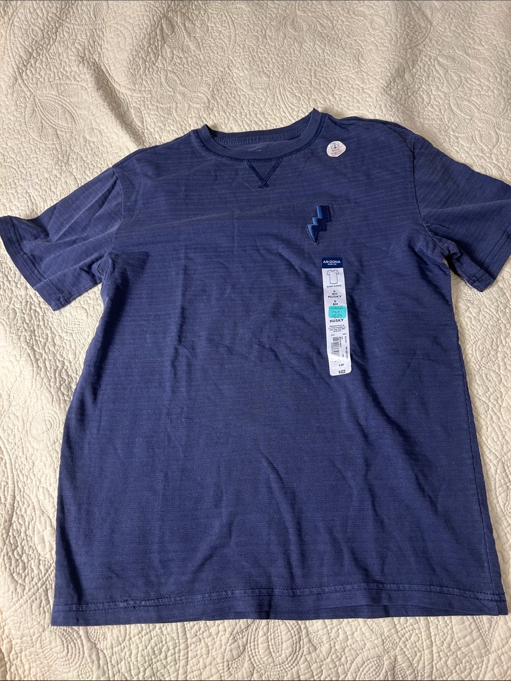 Arizona Jean Company Navy Short Sleeve Tee with Lightning Patch